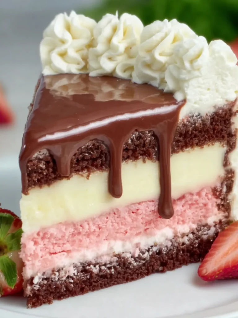 Triple Layer Neapolitan Cake First Image