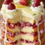Layered Strawberry Lemon Cake Creation First Image
