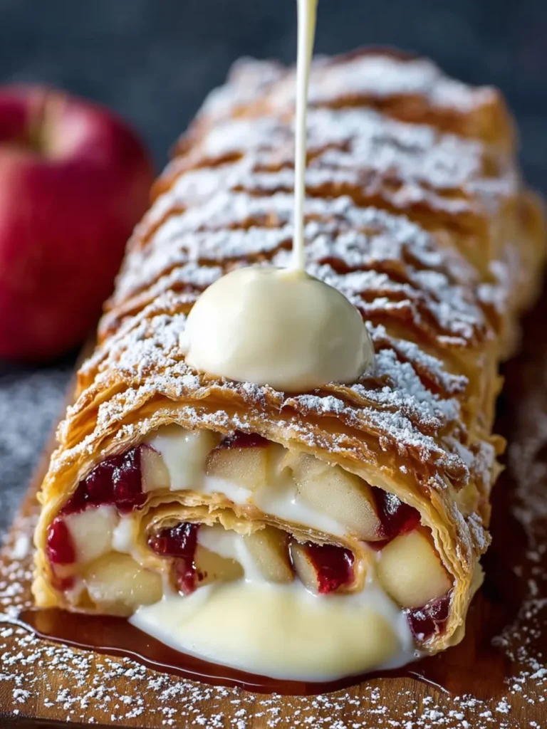 Rich Apple Custard Strudel Dessert First Image
