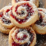 Powdered Sugar Jam Swirl Cookies First Image