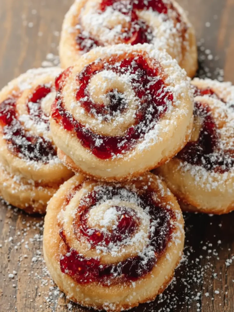 Powdered Sugar Jam Swirl Cookies First Image