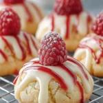Fresh Raspberry Drizzled Cookies First Image