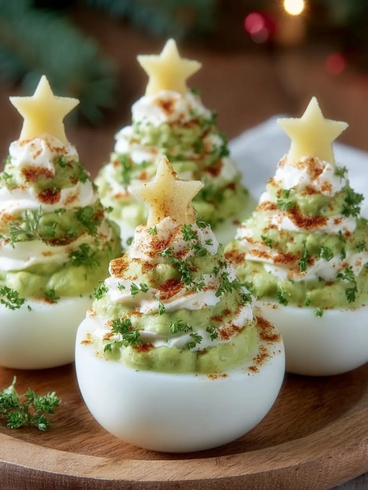 Festive Christmas Tree Deviled Eggs First Image