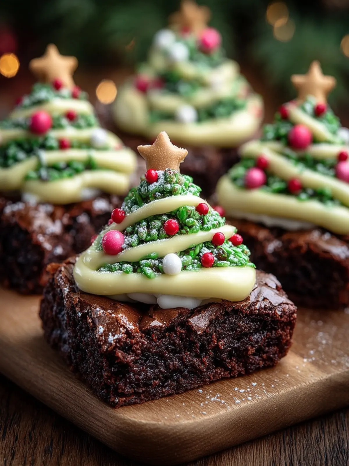 Festive Christmas Tree Brownies First Image