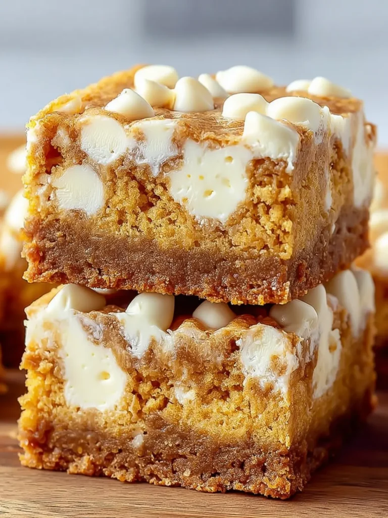 Irresistible Pumpkin White Chocolate Blondies Recipe First Image