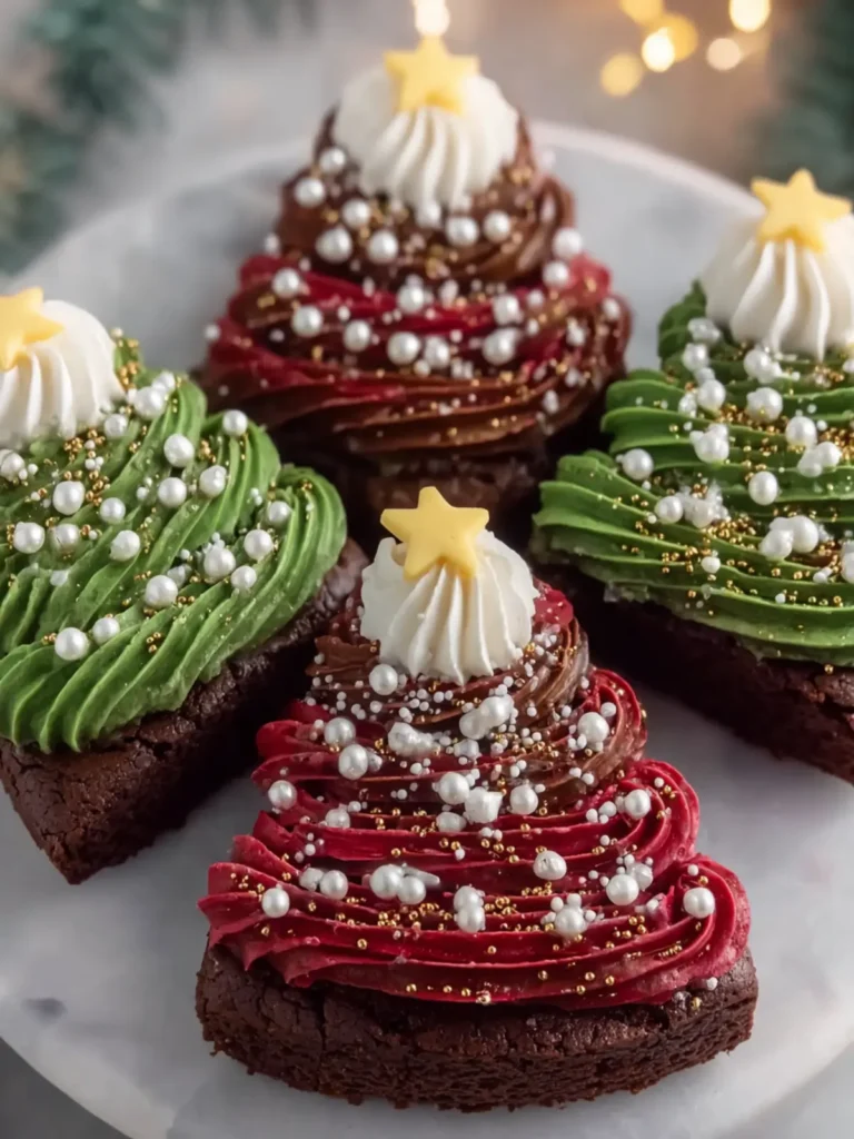 Festive Christmas Tree Brownies First Image