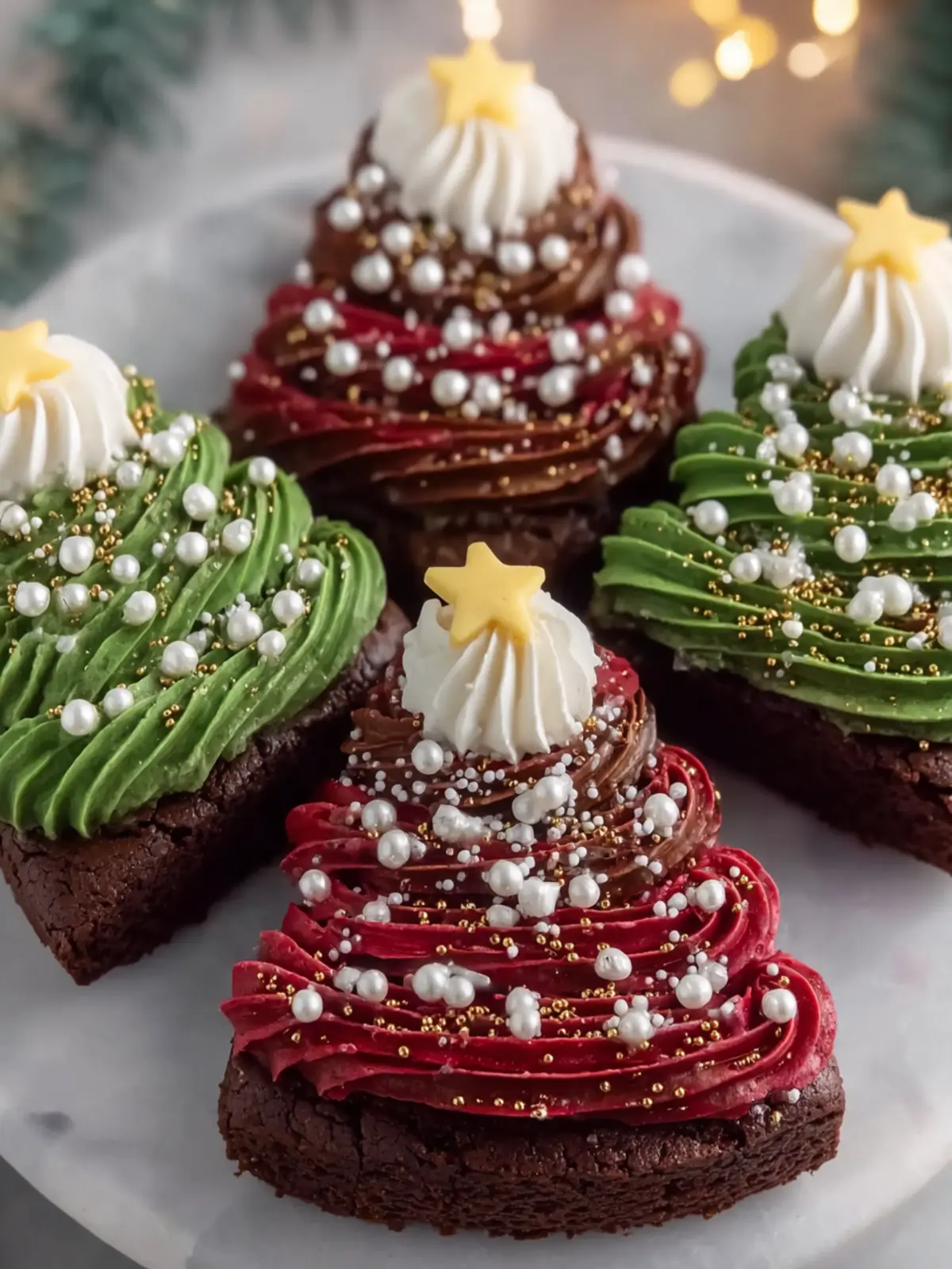 Festive Christmas Tree Brownies First Image