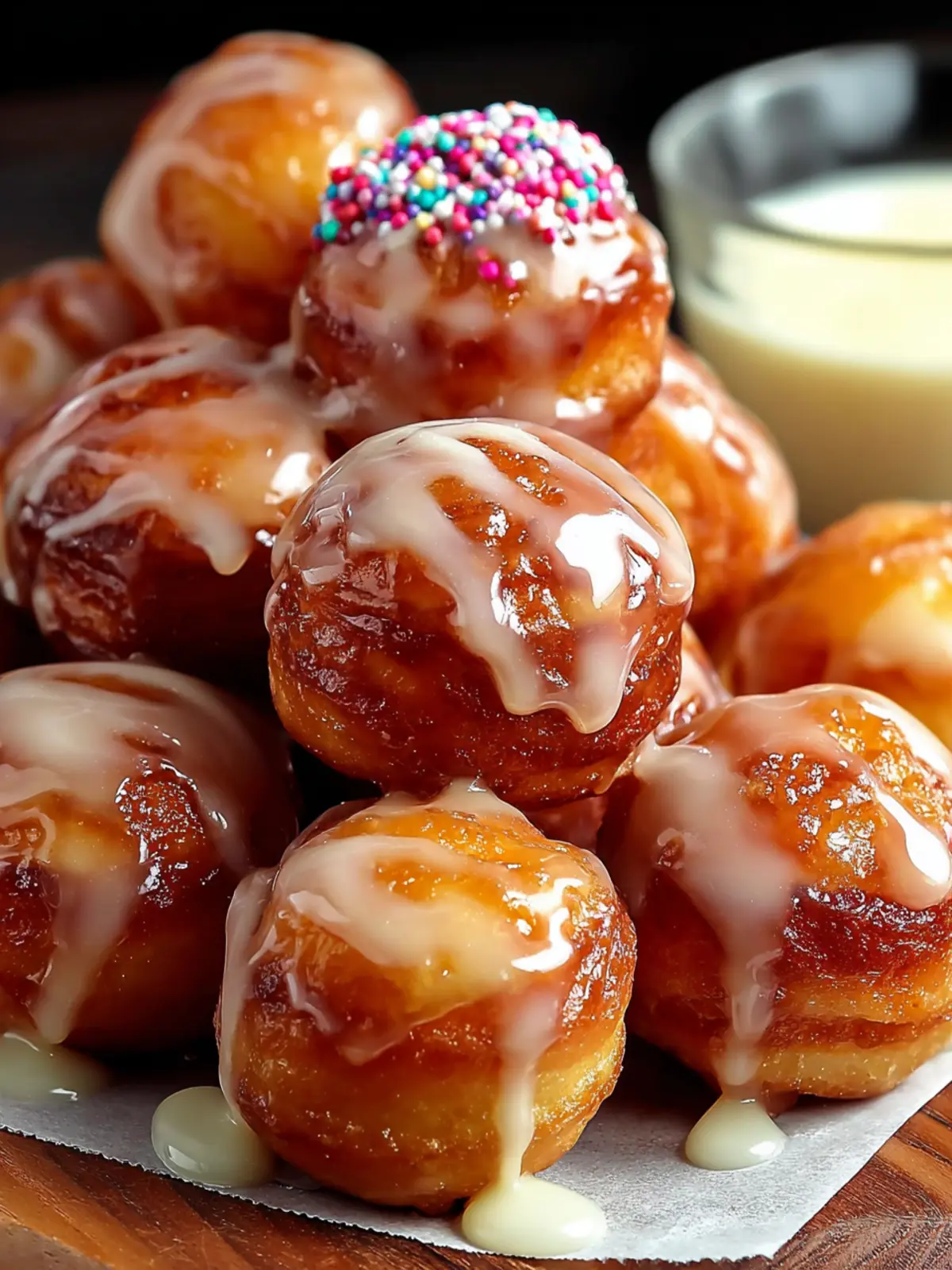 Irresistible Mini Doughnut Hole Cake with Maple Glaze First Image