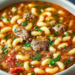 Beef and Macaroni Soup First Image