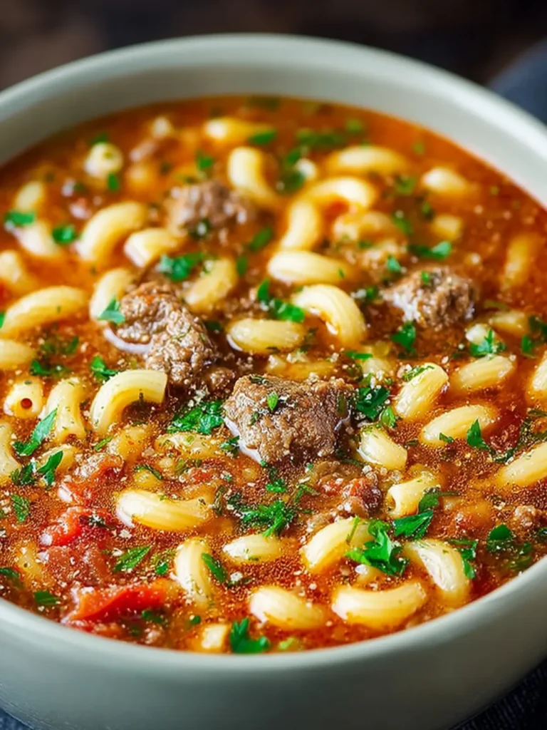 Beef and Macaroni Soup First Image