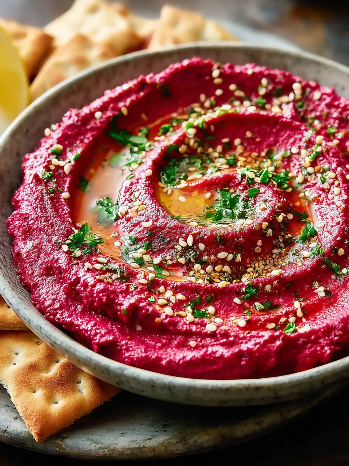 Irresistible Roasted Beet Hummus Platter Recipe First Image