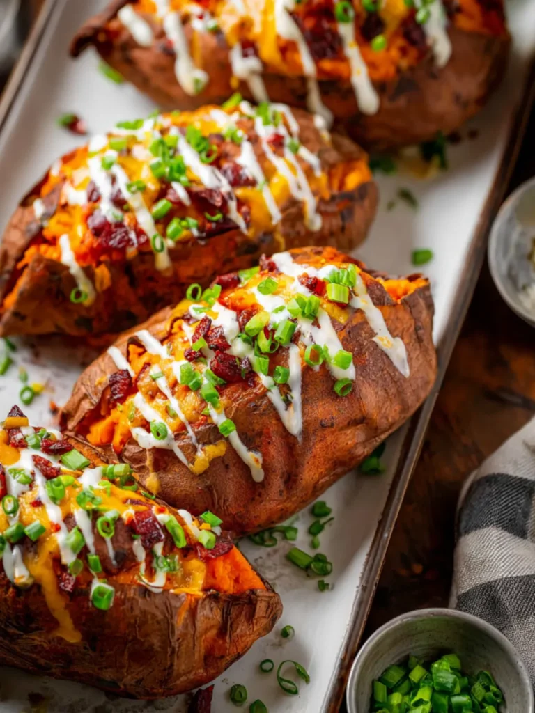 Easy Vegetarian Chili Stuffed Sweet Potatoes First Image