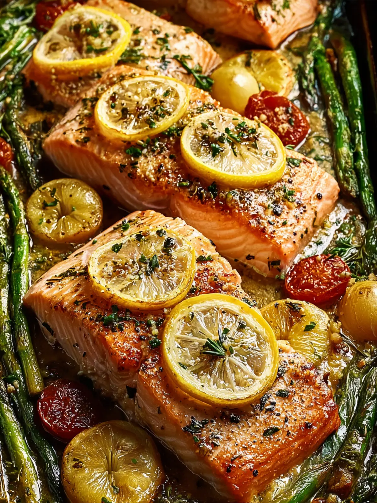 Irresistible Lemon Garlic Salmon Tray Bake Recipe First Image
