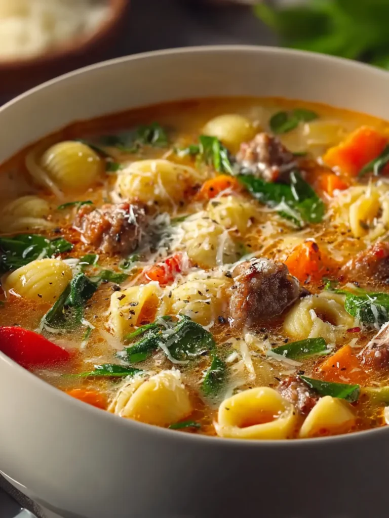 Italian Sausage Pasta Soup First Image
