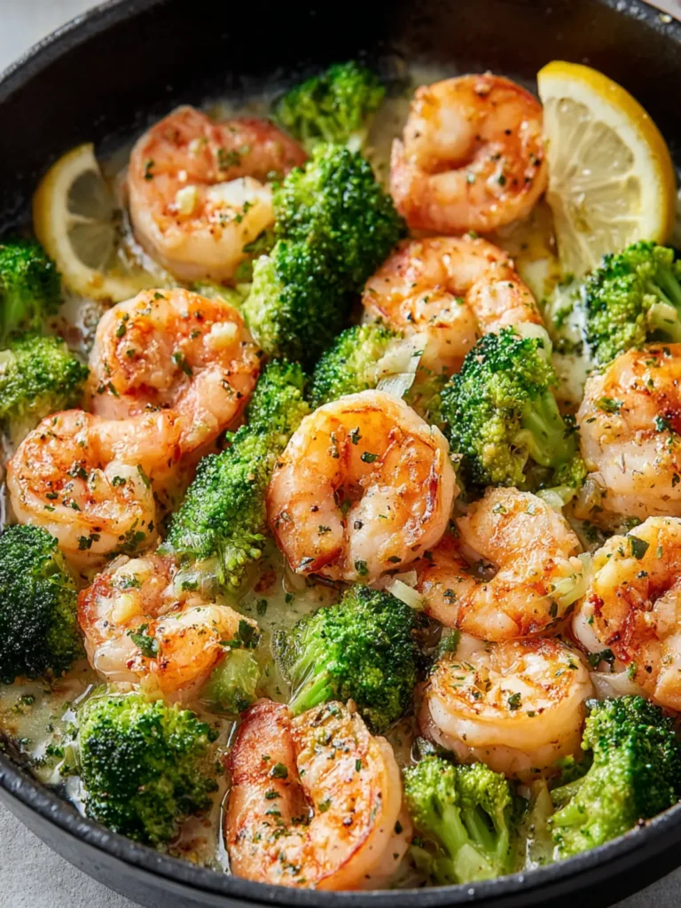 Irresistible Garlic Butter Shrimp & Broccoli Skillet Recipe First Image