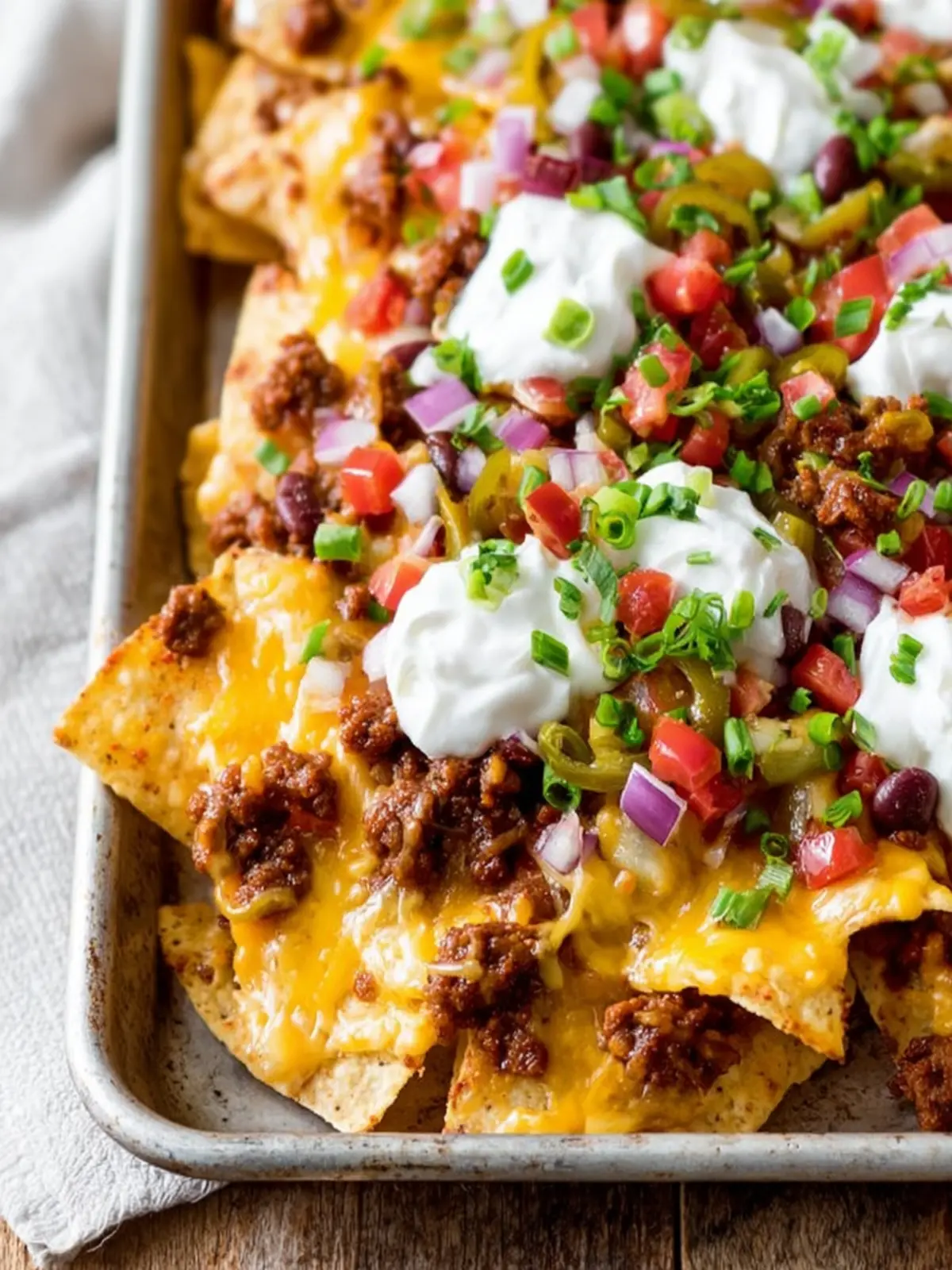 Loaded Nachos with Ground Turkey, Beans and Cheese First Image