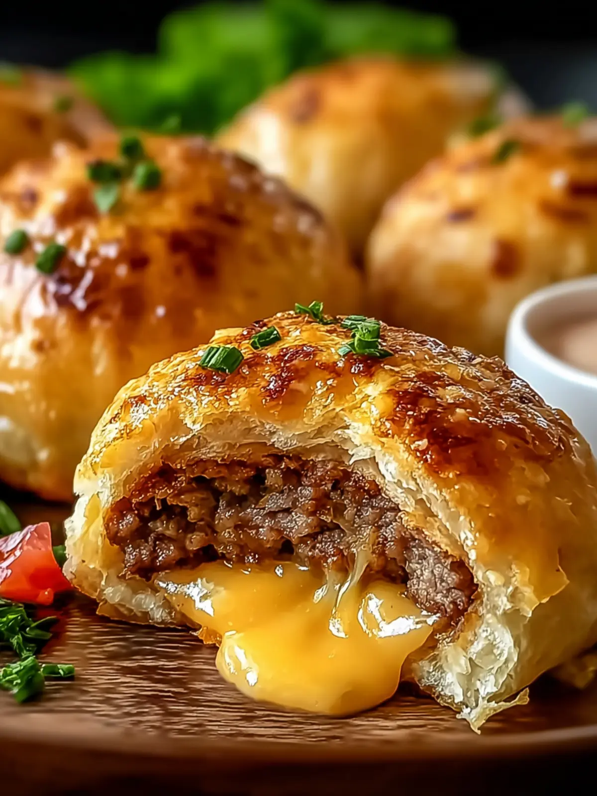 Garlic Parmesan Cheeseburger Bombs First Image