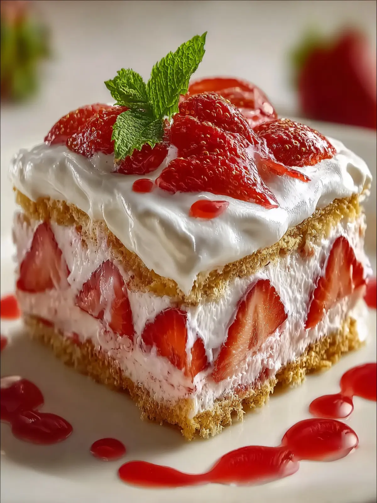 Strawberry Cream Cheese Icebox Cake First Image
