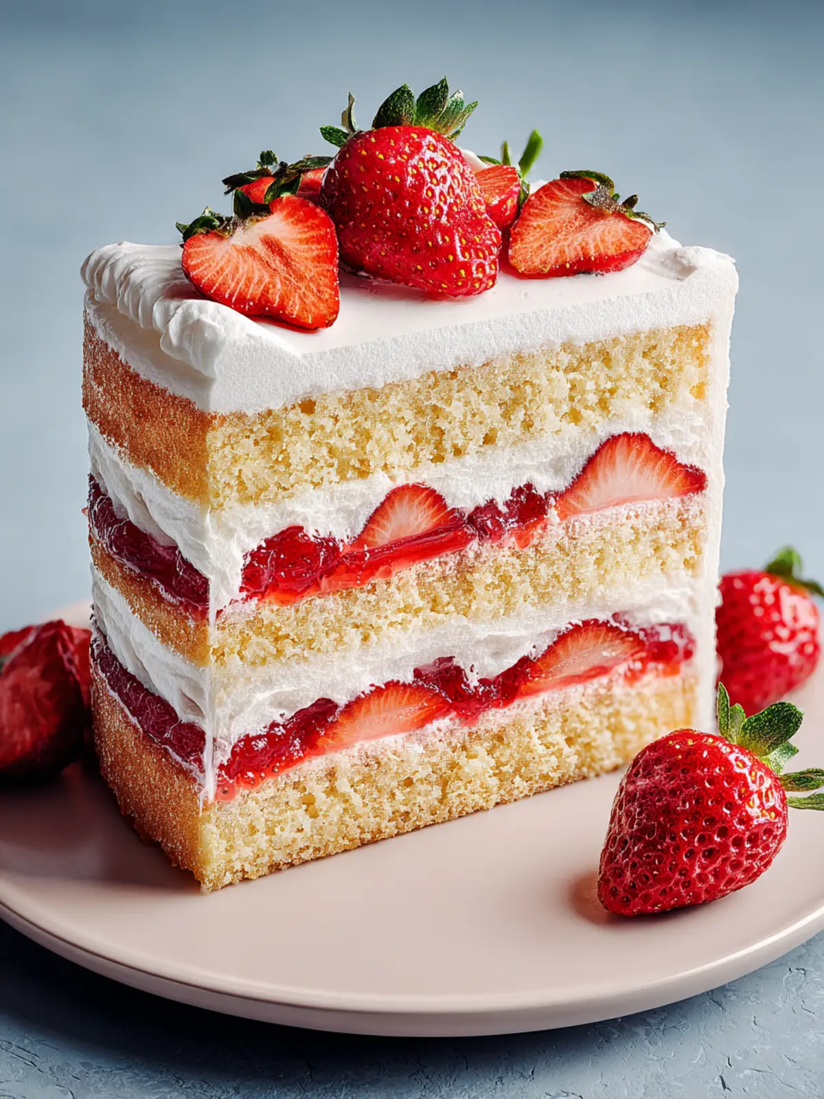 Strawberry Vanilla Layer Cake with Mascarpone First Image