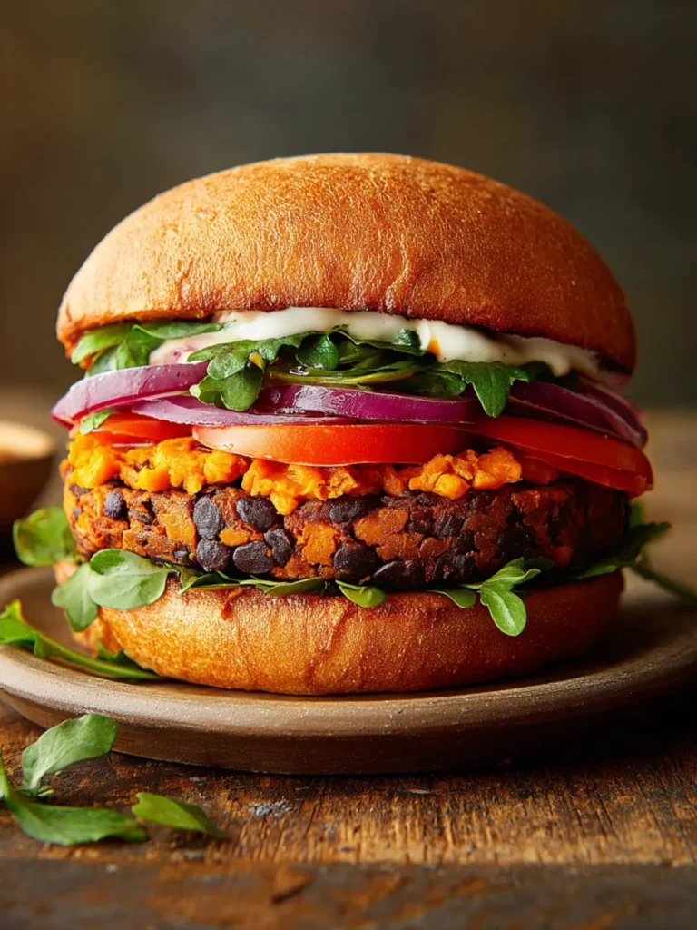 Delicious Sweet Potato Black Bean Burgers Recipe First Image