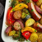 Sheet Pan Sausage and Veggies First Image