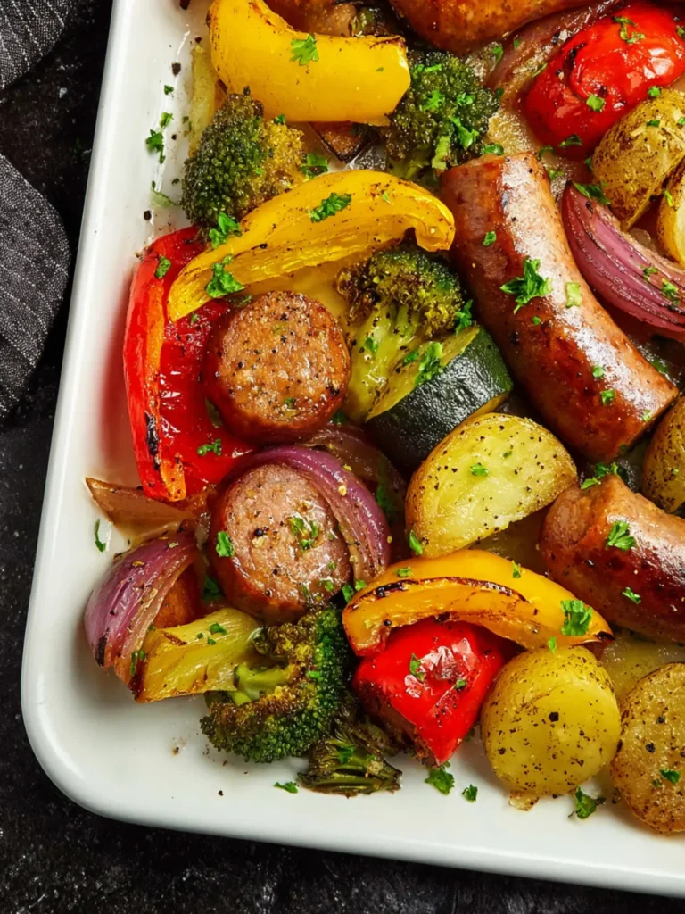 Sheet Pan Sausage and Veggies First Image
