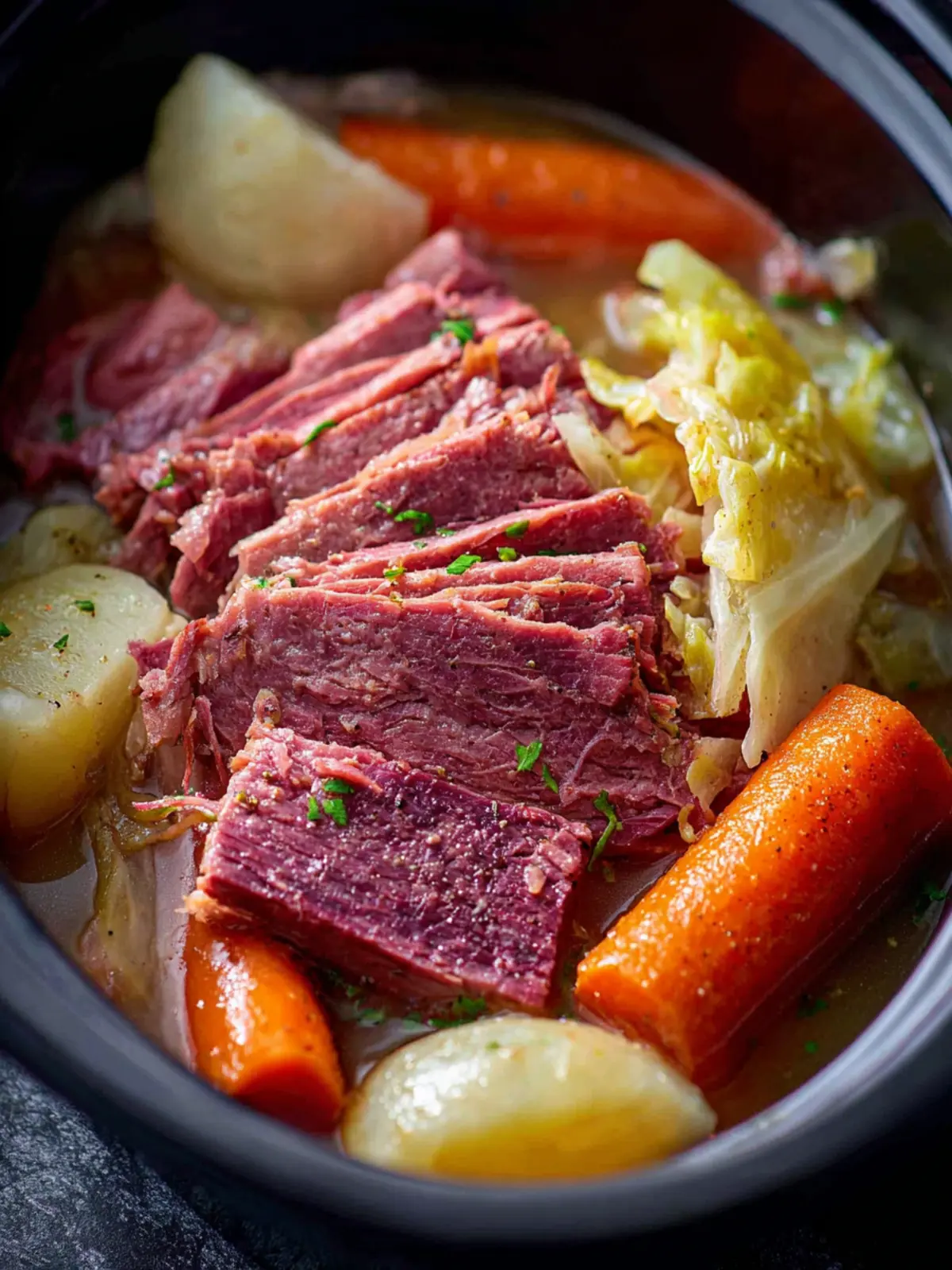 Crockpot Corned Beef and Cabbage Recipe First Image