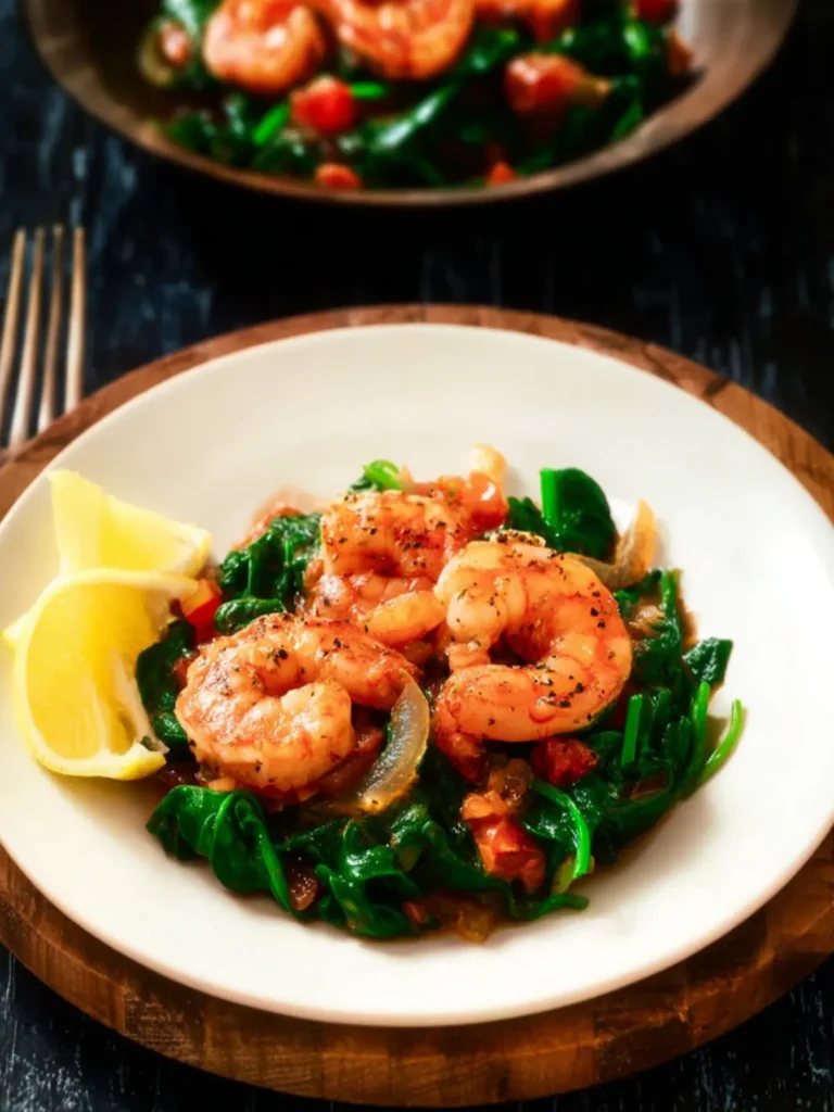 Mediterranean Shrimp with Spinach First Image