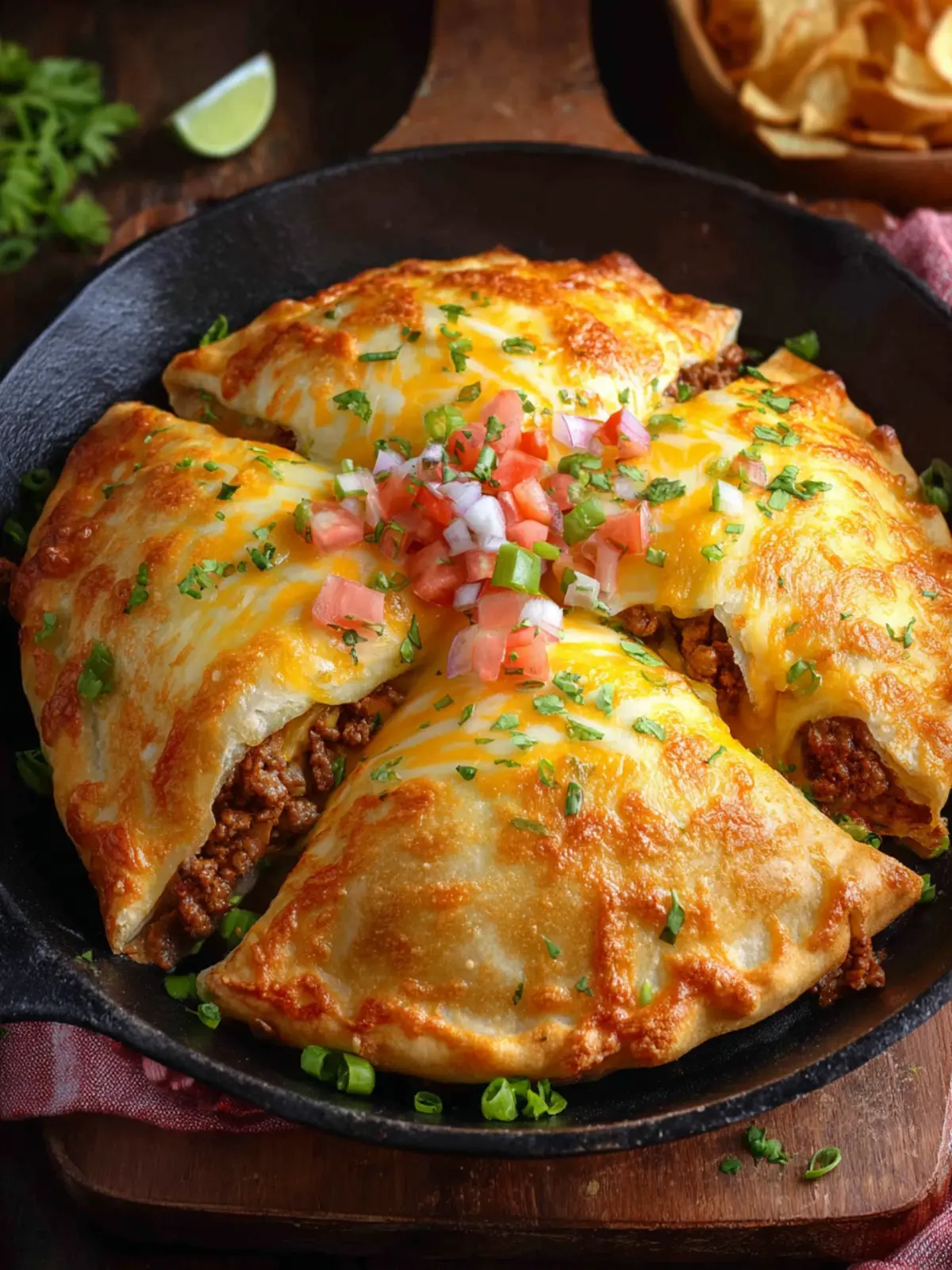 Cheesy Beef Pockets First Image