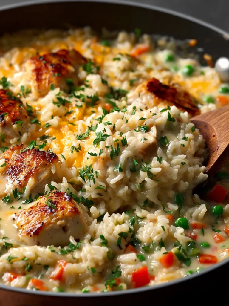 Creamy Chicken And Rice Skillet Recipe First Image