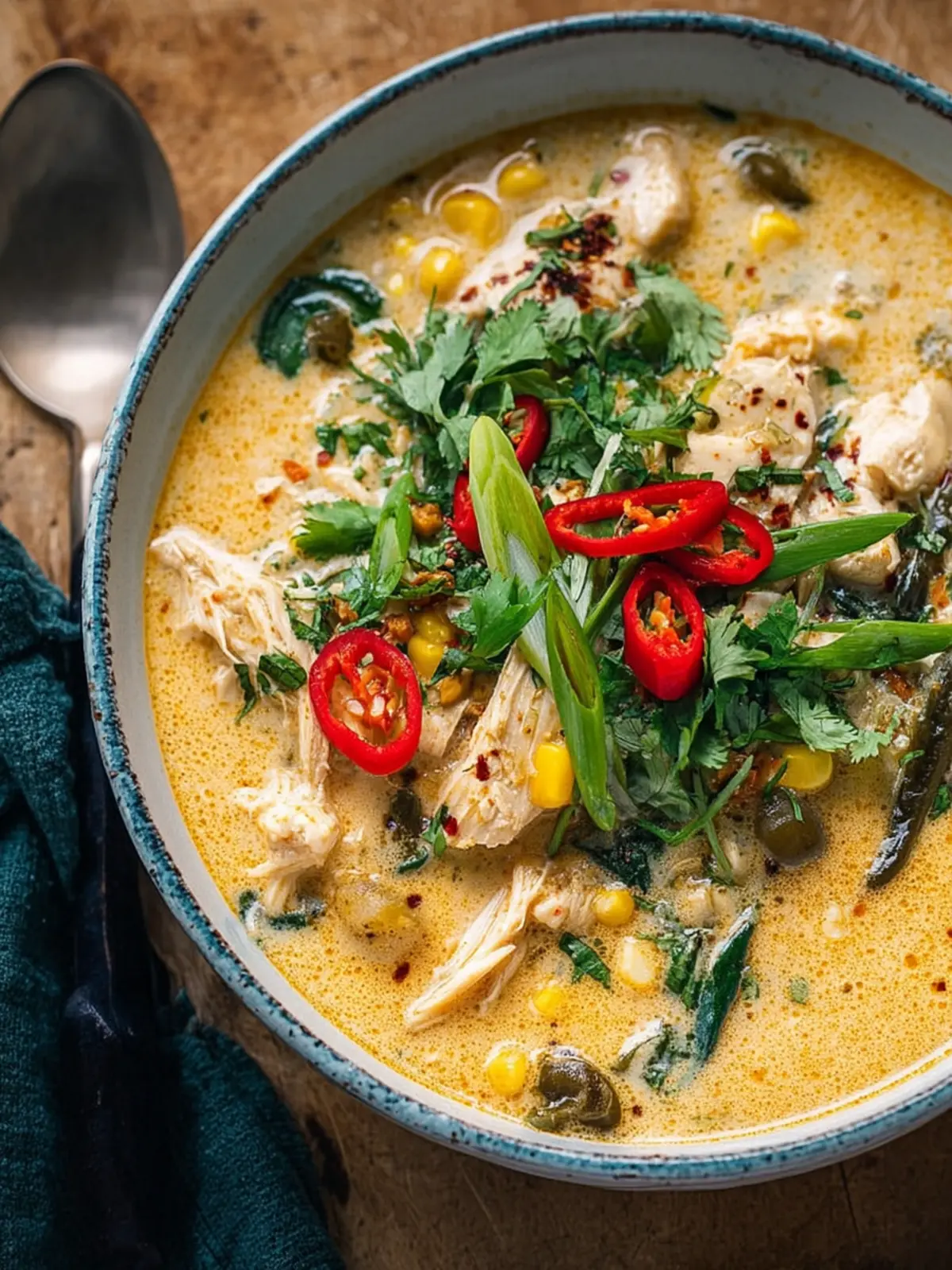 Creamy One Pot Chicken Poblano Soup First Image