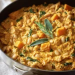 Creamy Pumpkin Turkey Skillet with White Beans, Easy First Image