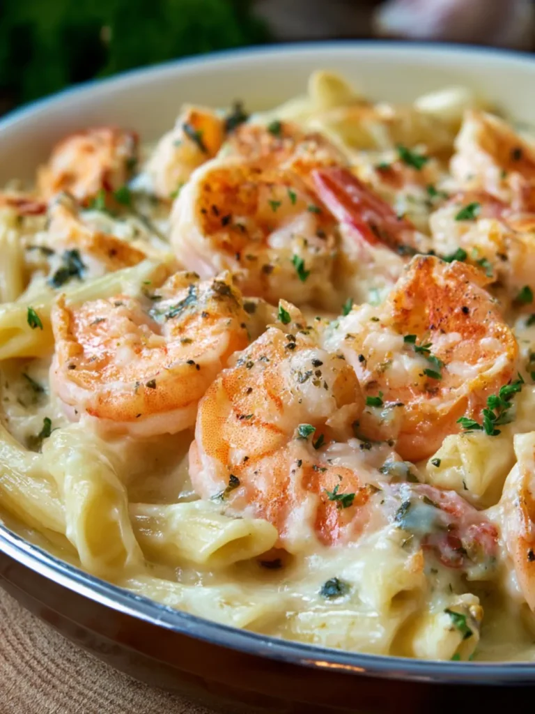 Garlic Shrimp Alfredo Bake First Image