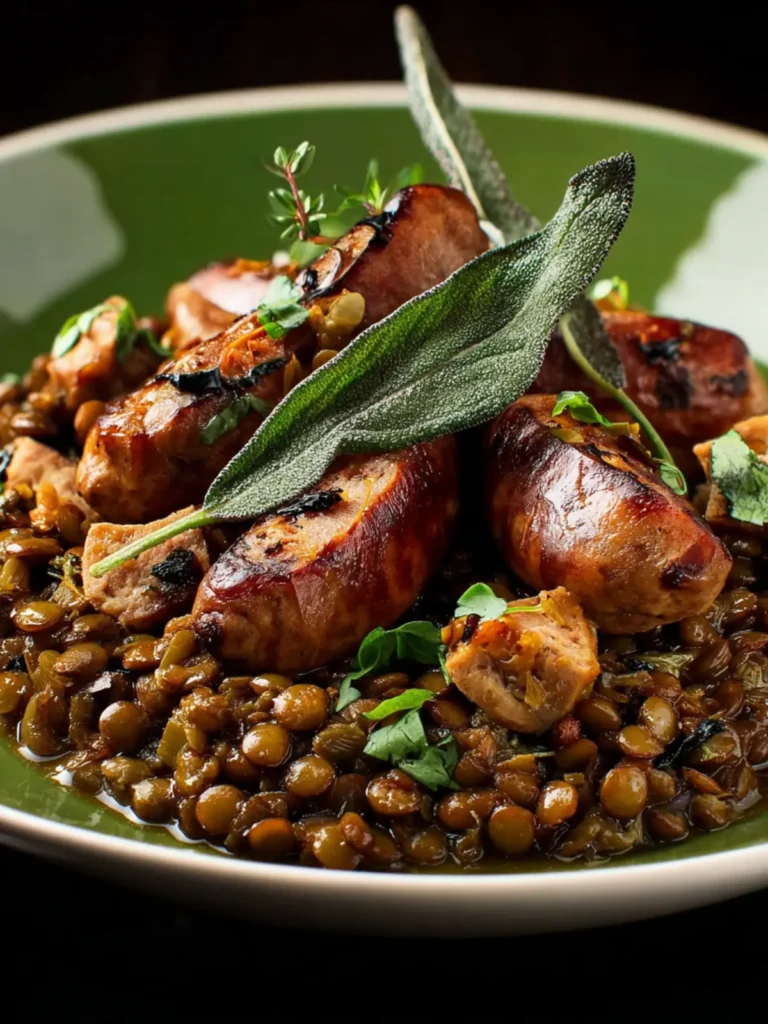 Sausage and Lentils with Fried Sage First Image