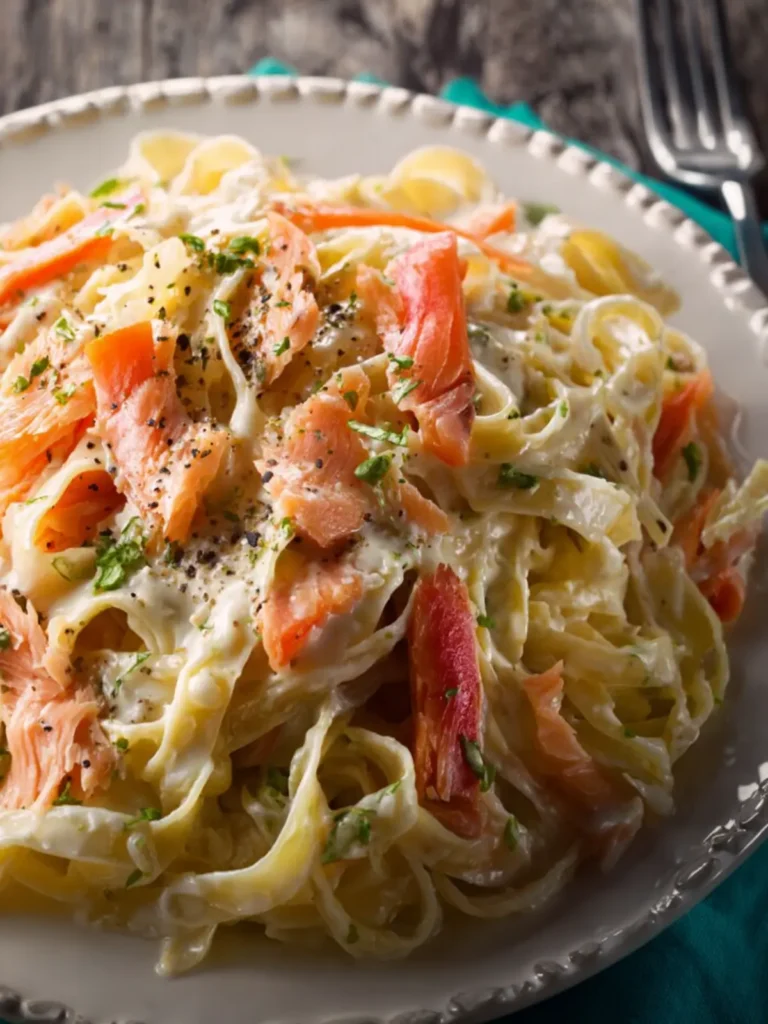 Smoked Salmon Fettuccine Alfredo First Image