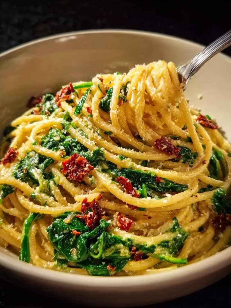 Spaghetti Spinach with Sun Dried Tomato Cream Sauce: A Cozy Pasta Worth Savoring First Image