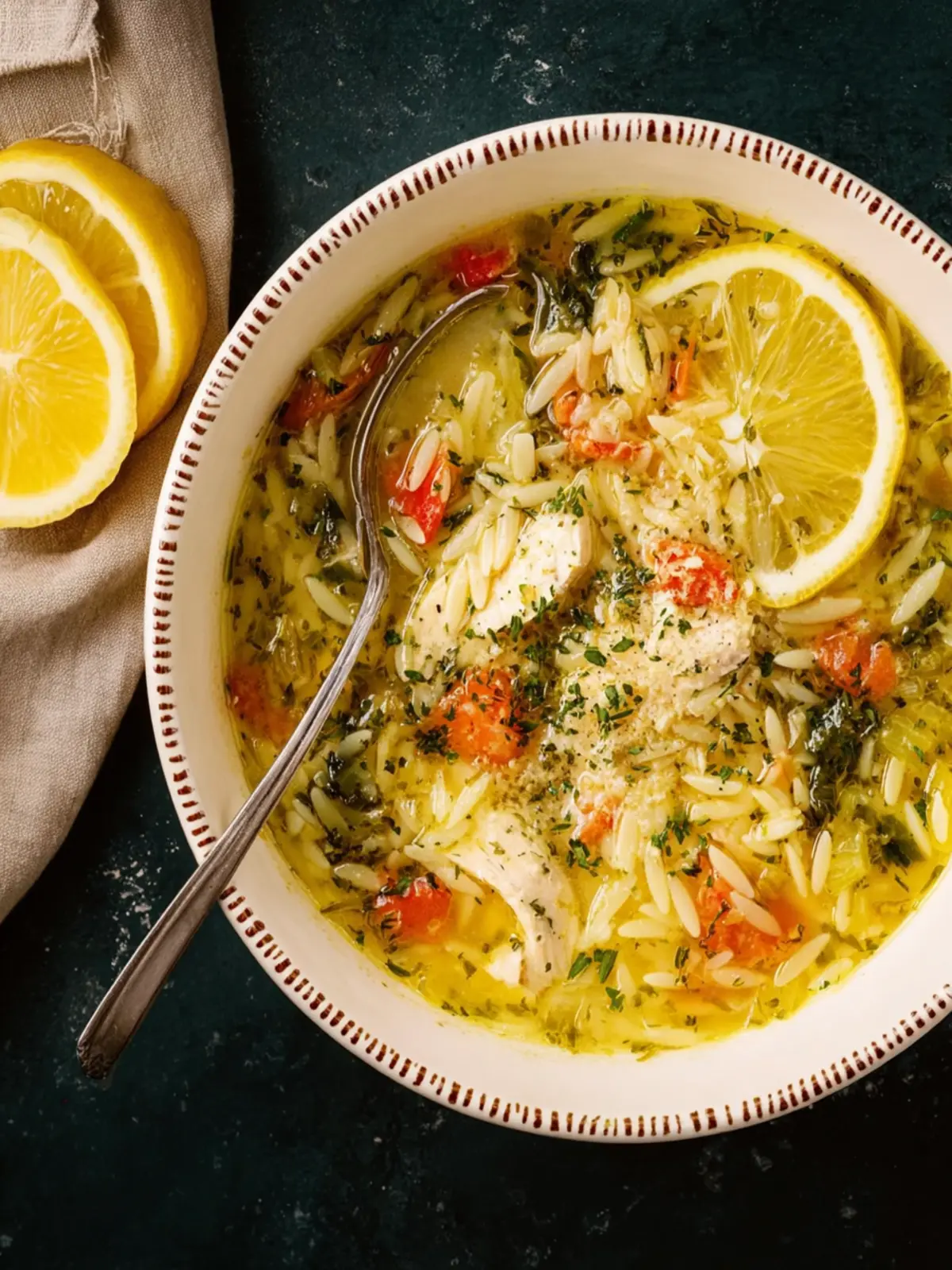 Lemon Chicken Orzo Soup First Image
