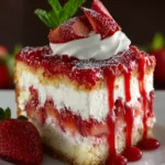 Strawberries and Cream Cheesecake Cake First Image