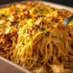 cheesy chicken spaghetti casserole First Image