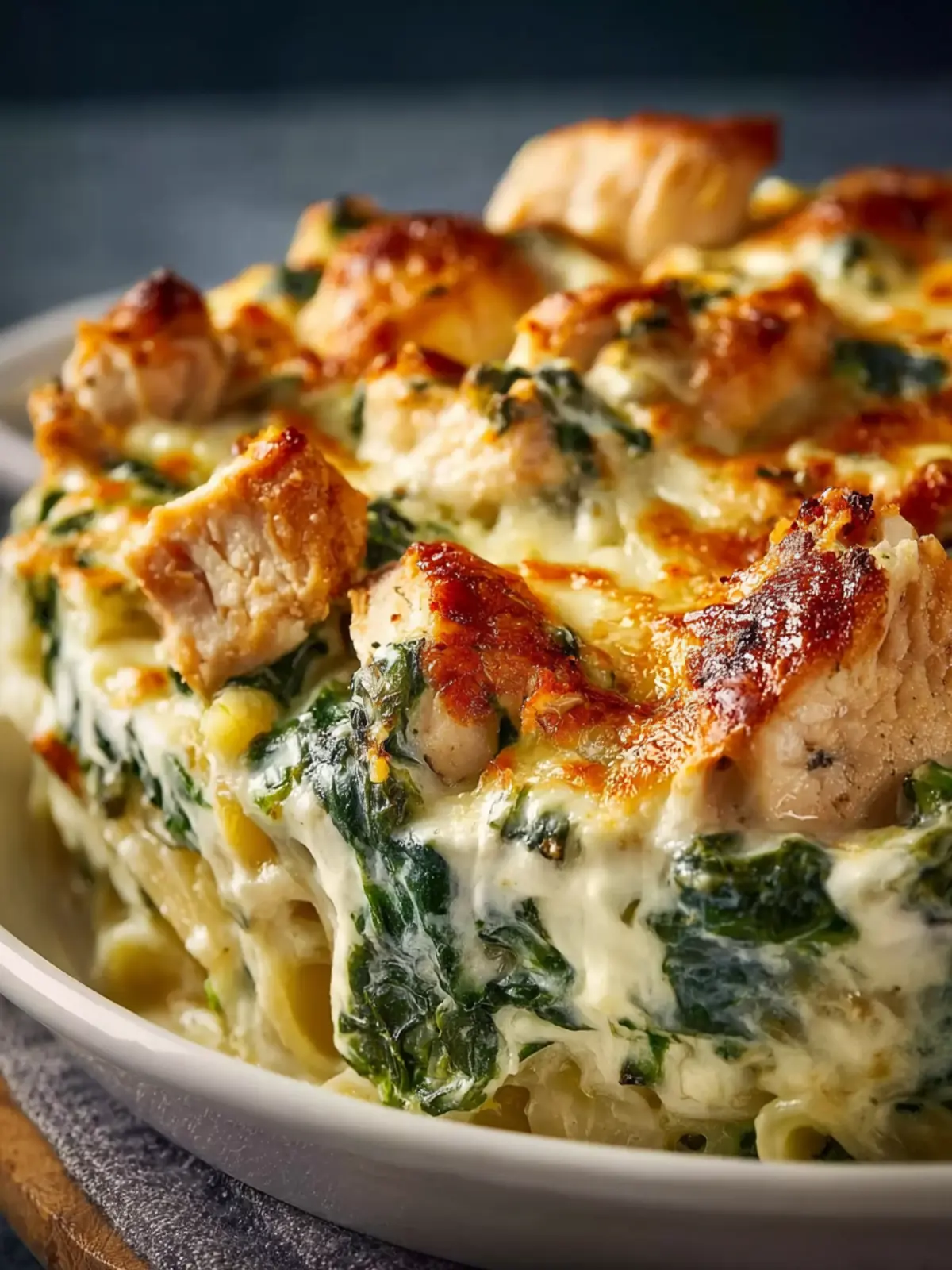 chicken spinach cream cheese casserole First Image